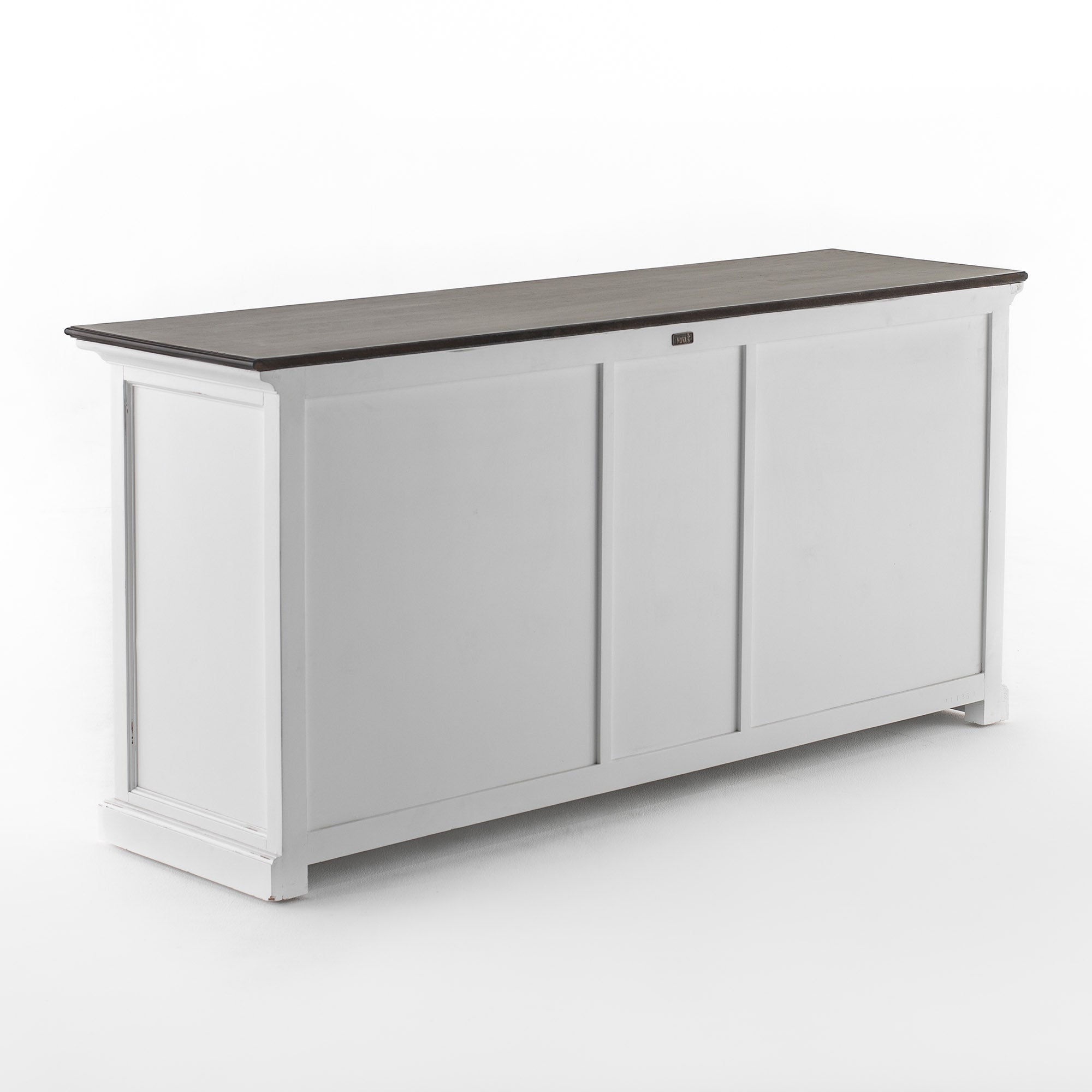Buffet with 3 Drawers and 5 Doors - White Distress & Deep Brown