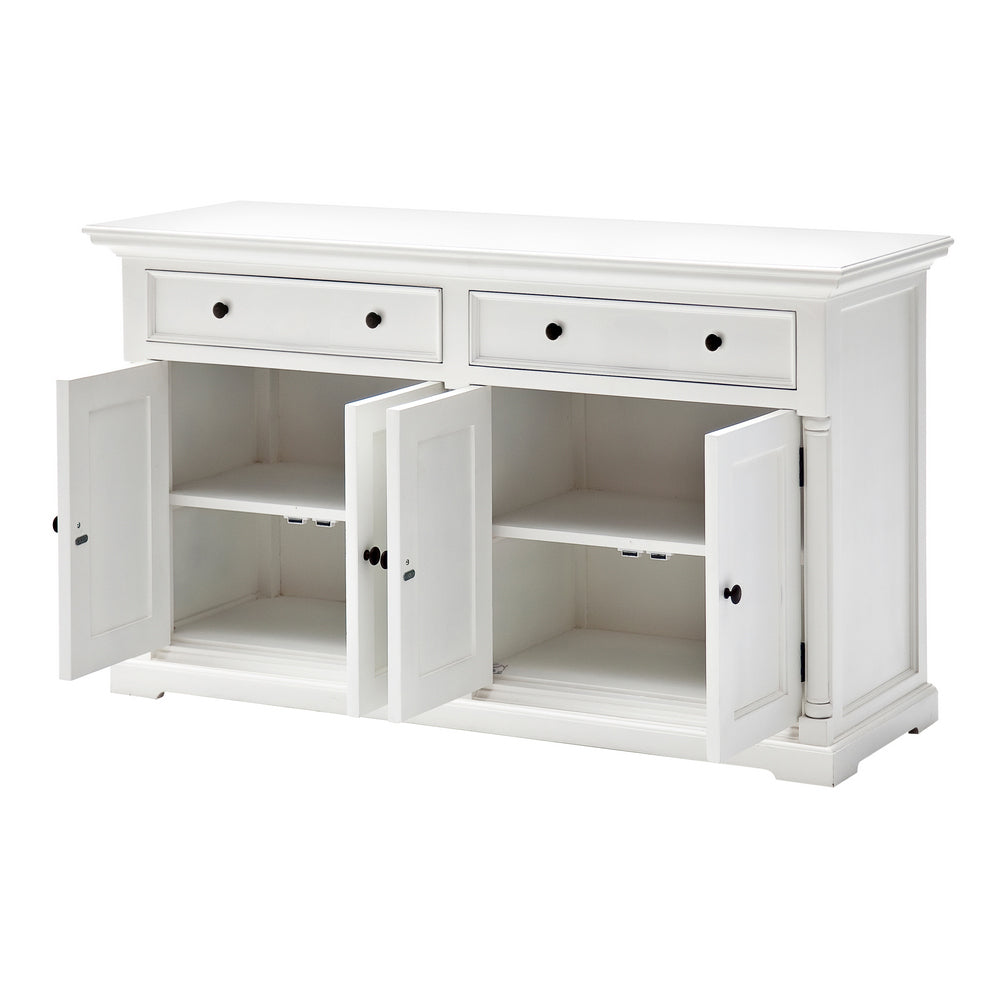 Provence Buffet and Open Hutch Cabinet - White BOTTOM