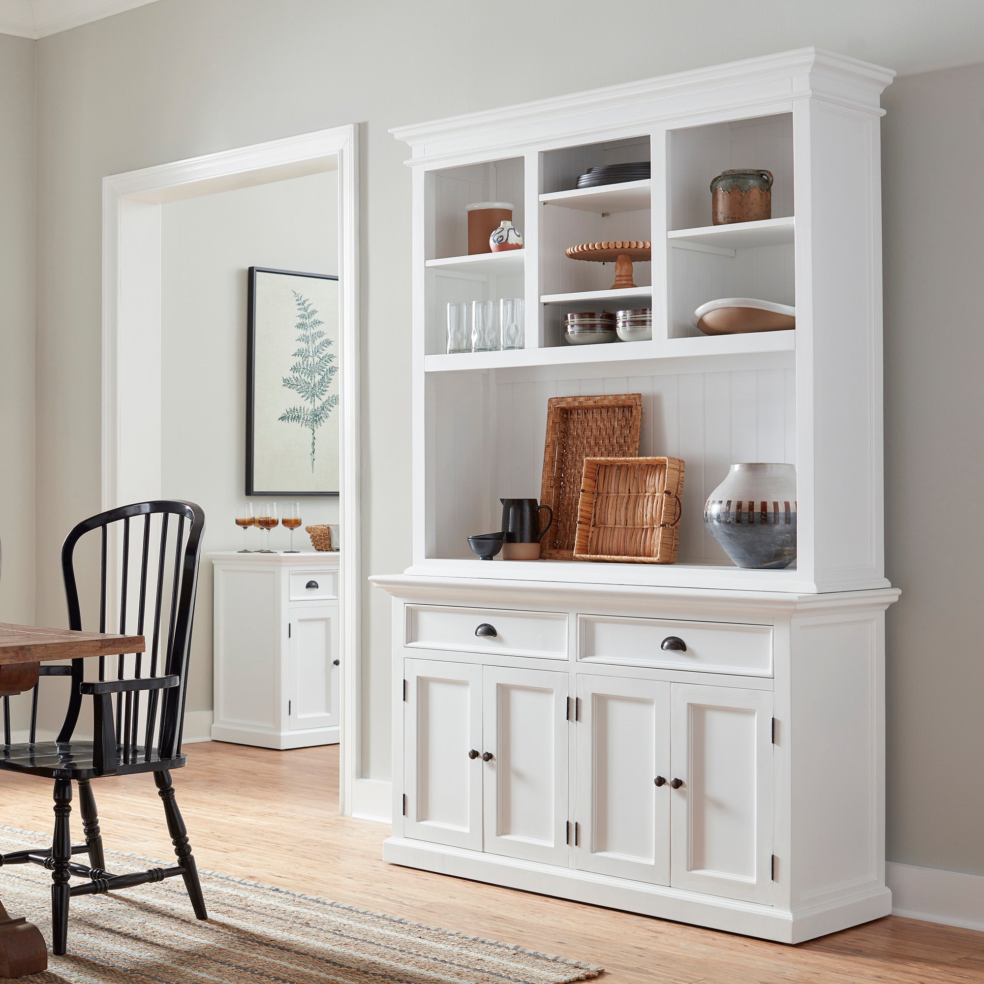 Buffet Hutch Unit with 2 Adjustable Shelves