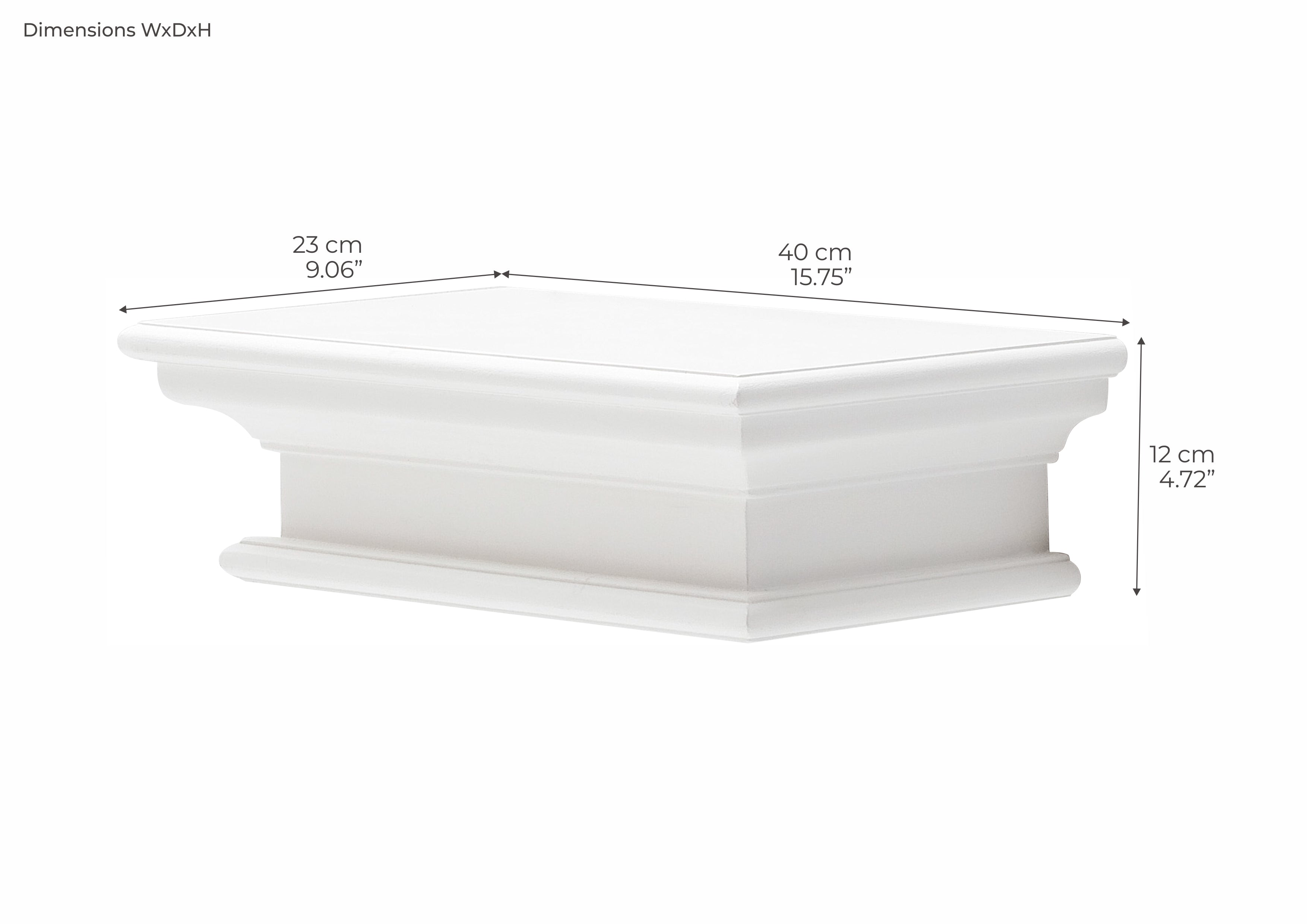 Halifax Floating Wall Shelf 40cm - White