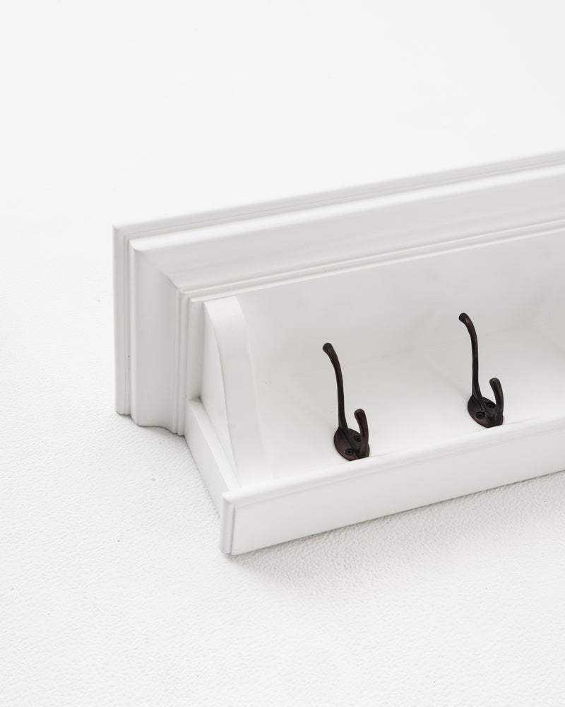 Halifax 4 Hook Coat Rack 70cm - White
