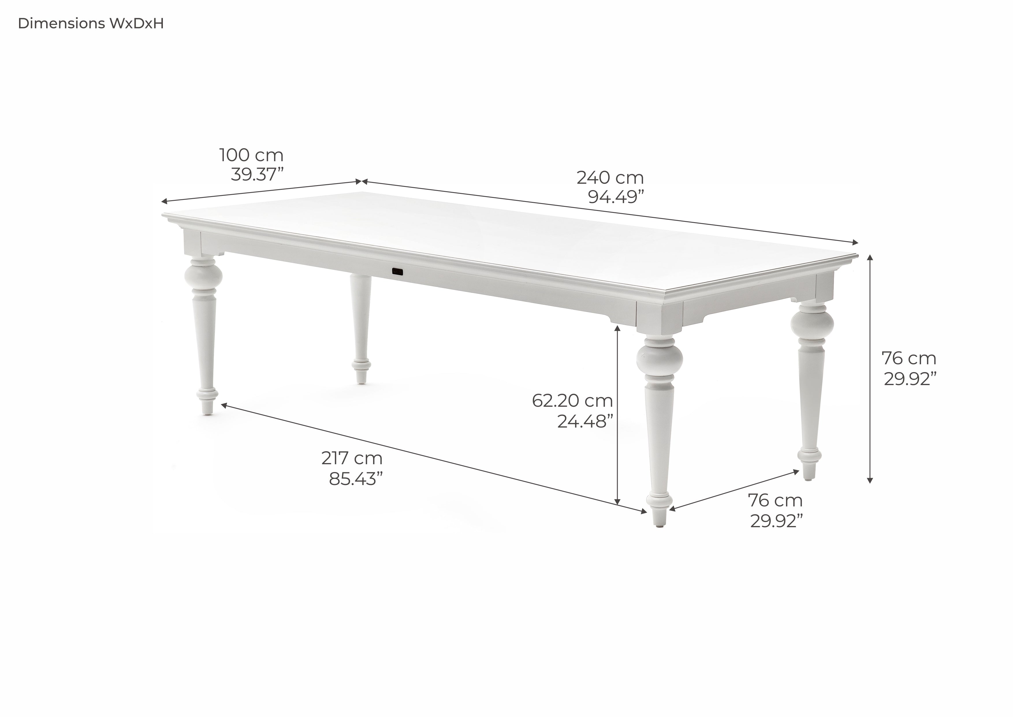 Provence Dining Table 94" - White
