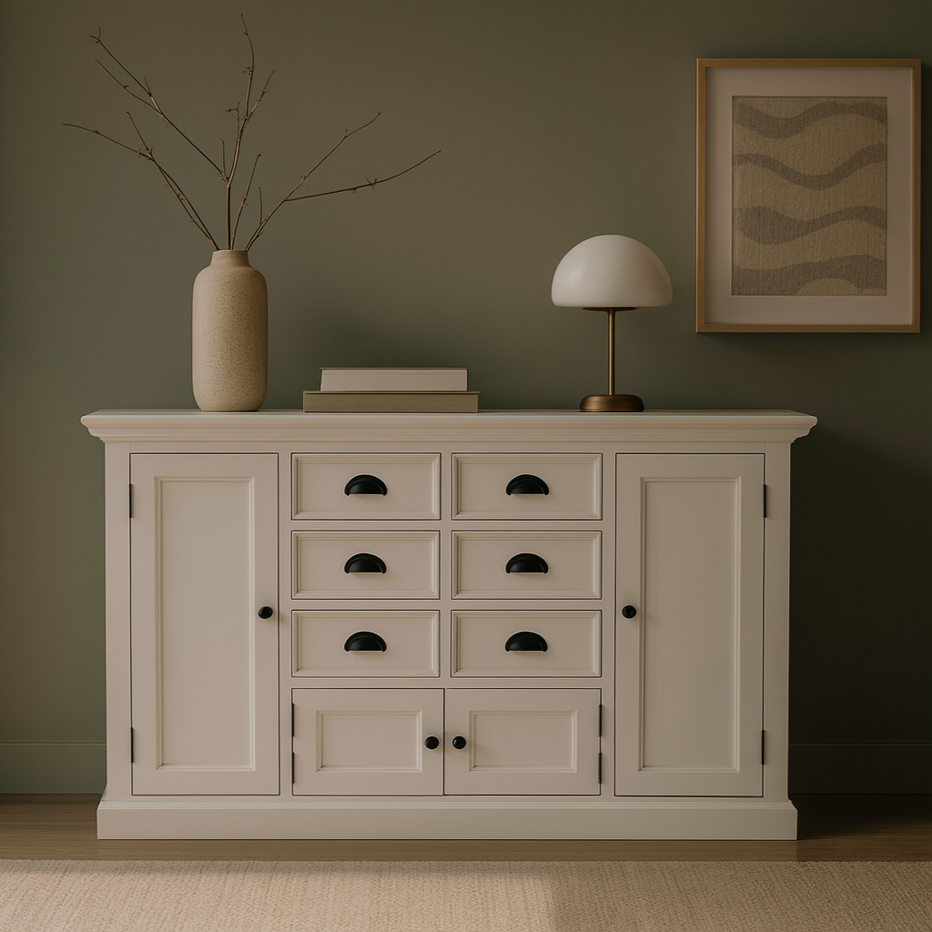 Halifax Kitchen Buffet & Hutch - White BOTTOM