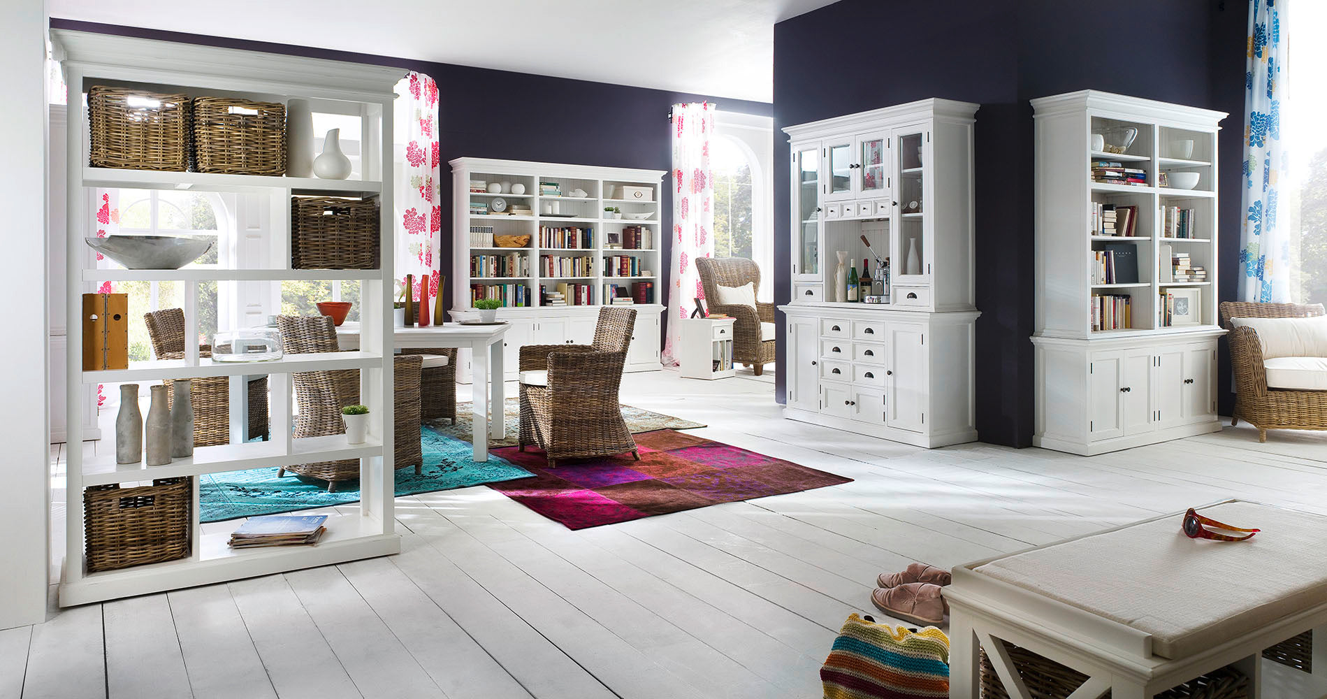 Halifax Medium Hutch Bookcase - White - BOTTOM